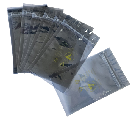 Static Shield Bags, Resealable top, Metal 75x125mm (3x5in) 100pack