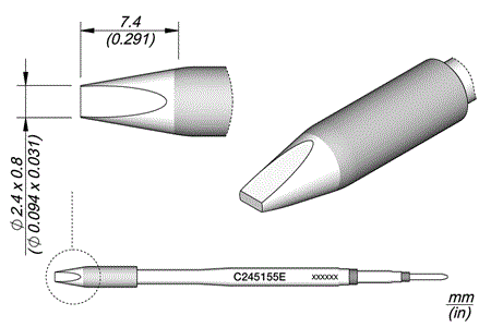 Cartridge Chisel 2.4x0.8 HT EL