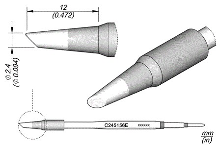 Cartridge Bevel Ø 2.4mm-45º EL