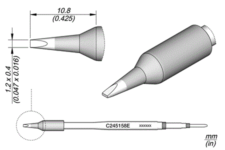 Cartridge Chisel 1,2x0,4