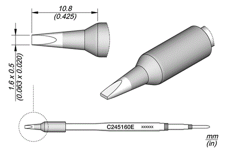 Cartridge Chisel 1.6 x 0.5