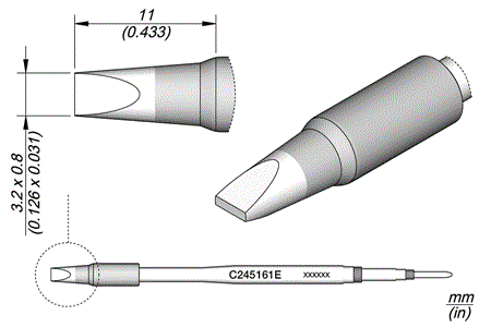 Cartridge Chisel 3.2 x 0.8