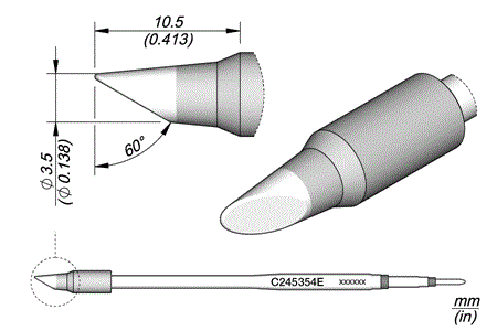 Cartridge Bevel Ø3,5 HT L EL