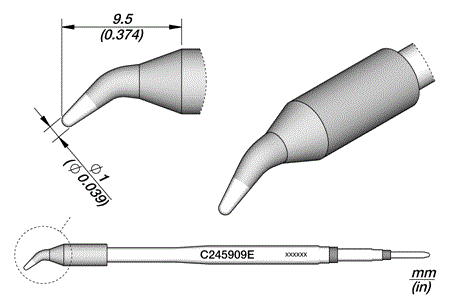 Conical Bent Cartridge Ø 1