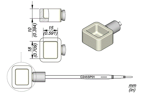 Cartridge Ti Pot 15x18 mm.