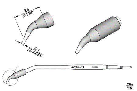 Conical Bent Cartridge Ø 1