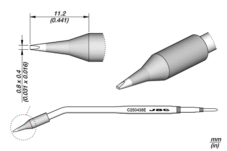 CARTRIDGE CHISEL 0.8X0.4 EL S2