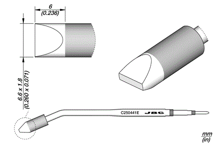 CARTRIDGE CHISEL 6.6X1.8 EL S2