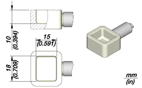 Cartridge Ti Pot 15x18 mm.