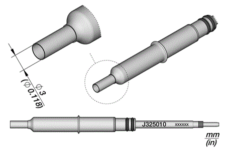 Straight Cartridge Ø 3 mm