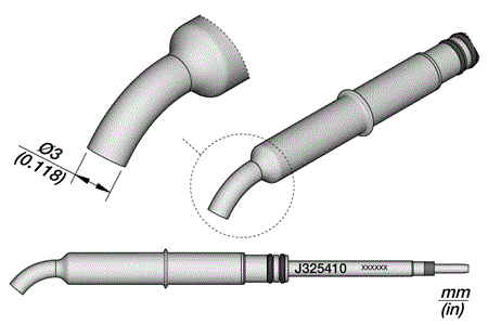 Bent Cartridge Ø 3 mm 45º