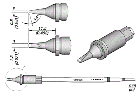 CARTRIDGE CHISEL 1.8X0.8 S1
