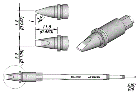 CARTRIDGE CHISEL 3.2X1.2