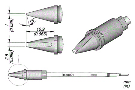 Cartridge Chisel 2,5 x 1