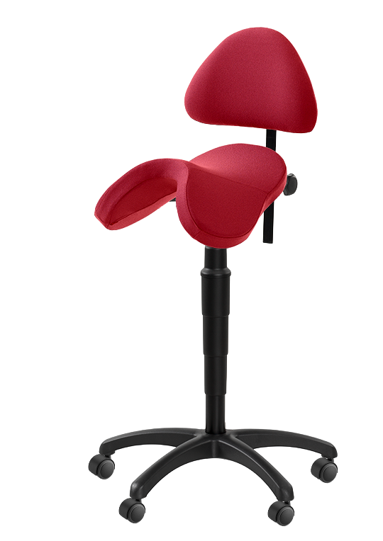 Sadelstol med ryggstöd